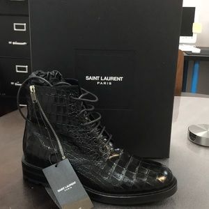 Snake print Saint Laurent men’s boots